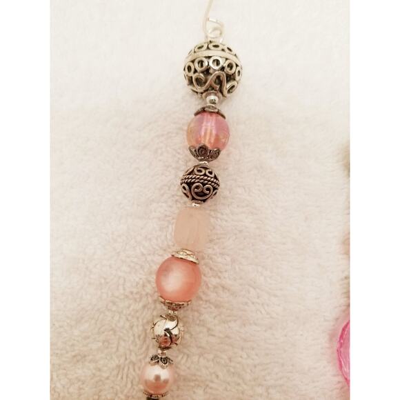 Three pink silver and white Christmas icicle ornaments c23 - Picture 10 of 11